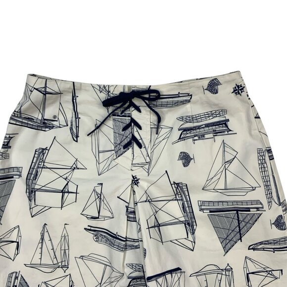 Tory Burch Adrift Skort Shorts 28 Navy Sea New Ivory Spinaker Nautical Sailing - Picture 7 of 12
